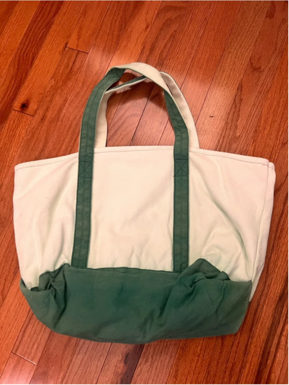 Black Dog Marthas Vineyard Large Cream & Green Canvas Tote Bag Carryall Beach